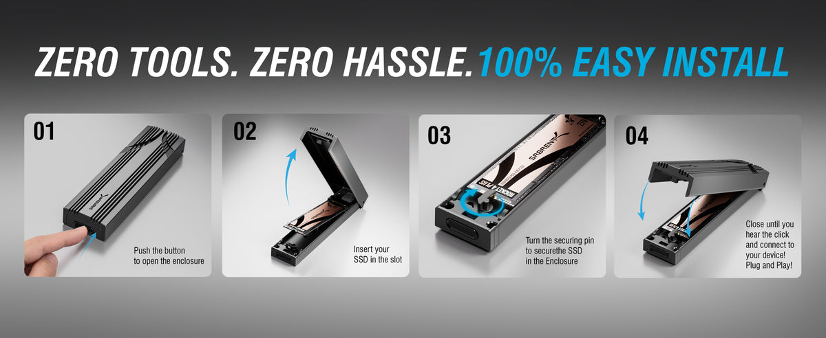 USB 3.2 Type-C Tool-free Enclosure