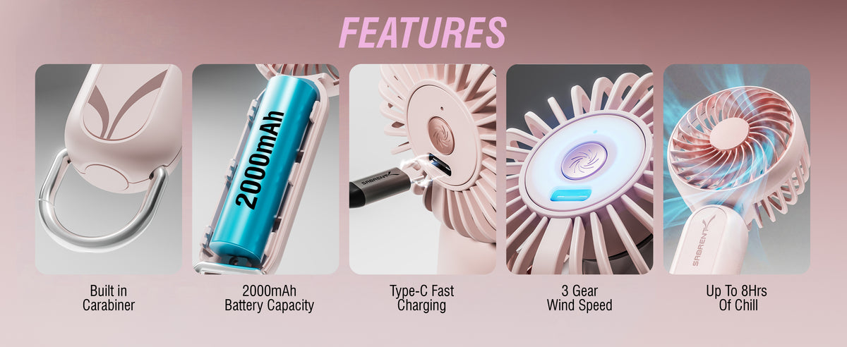 ChillyPop Mini Portable Fan with Hanger