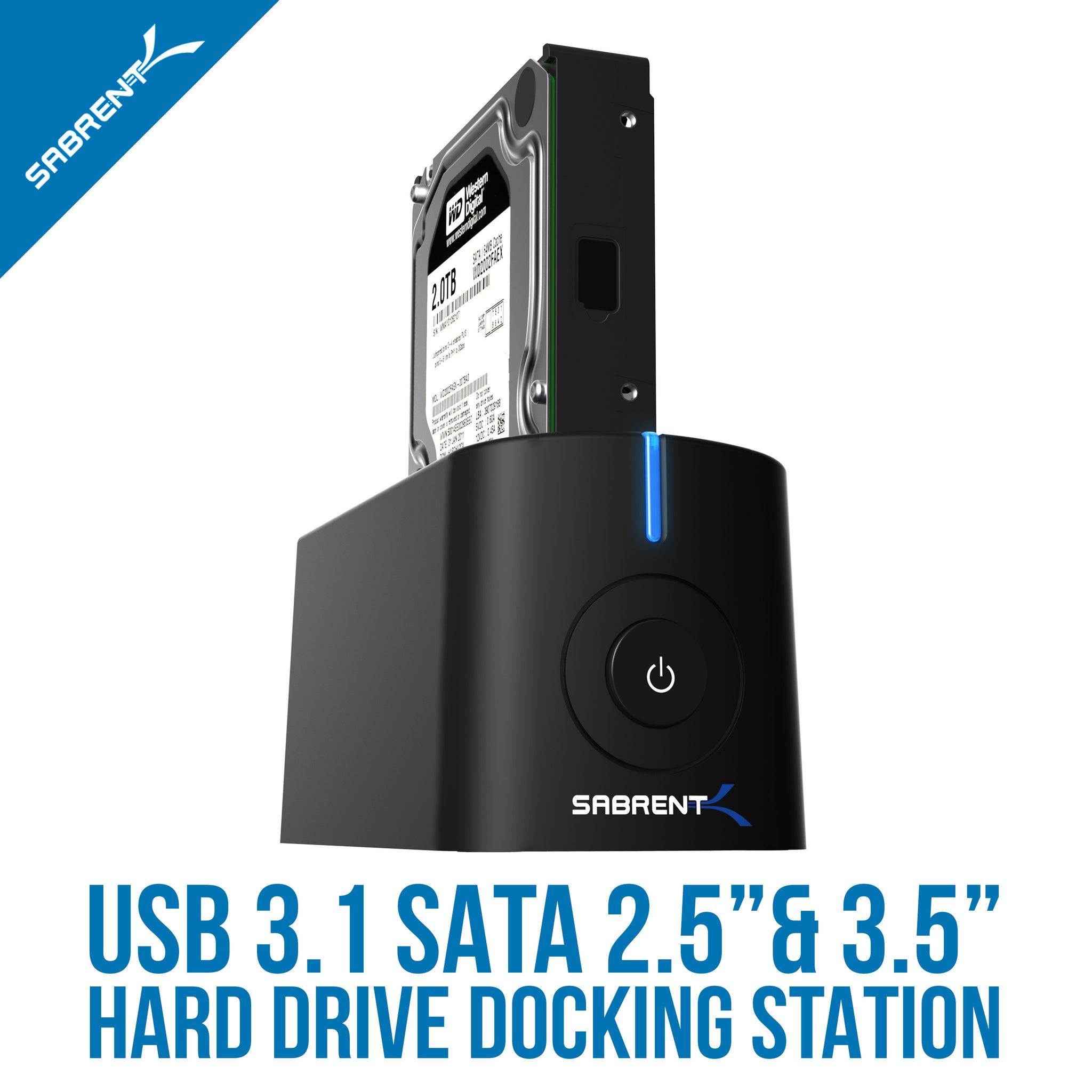 SABRENT USB C 2,5 inch / 3,5 inch SATA harde schijf dockingstation, 2 sleuven SSD/HDD naar USB 3.2 adapter, externe behuizing voor harde schijf, offline klonen, UASP, USB-kabel inbegrepen, met voeding SABRENT USB C 2,5 inch / 3,5 inch SATA harde schijf dockingstation, 2 sleuven SSD/HDD naar USB 3.2 adapter, externe behuizing voor harde schijf, offline klonen, UASP, USB-kabel inbegrepen, met voeding