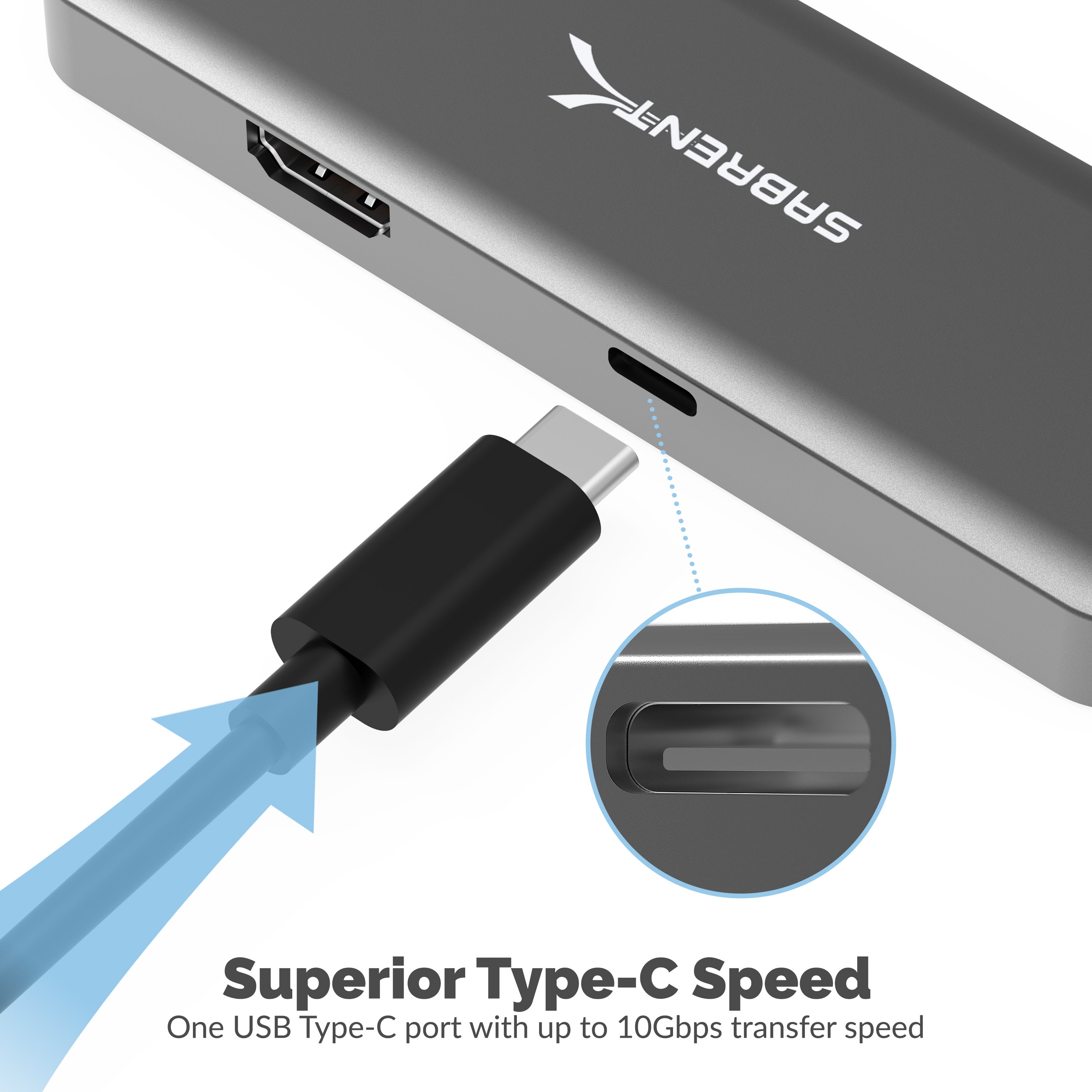 USB Type-C Hub with HDMI and 2 USB 3.0 Ports