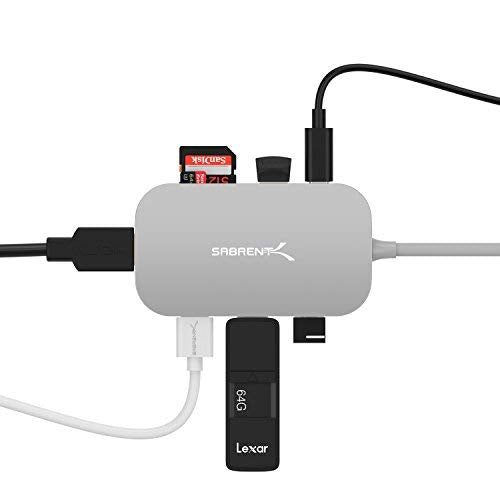 8-in-1 USB Type-C Hub with HDMI(4K) Output, 3 USB 3.0 Ports, 1 USB 2.0 Port, SD/MicroSD Multi-Card Reader