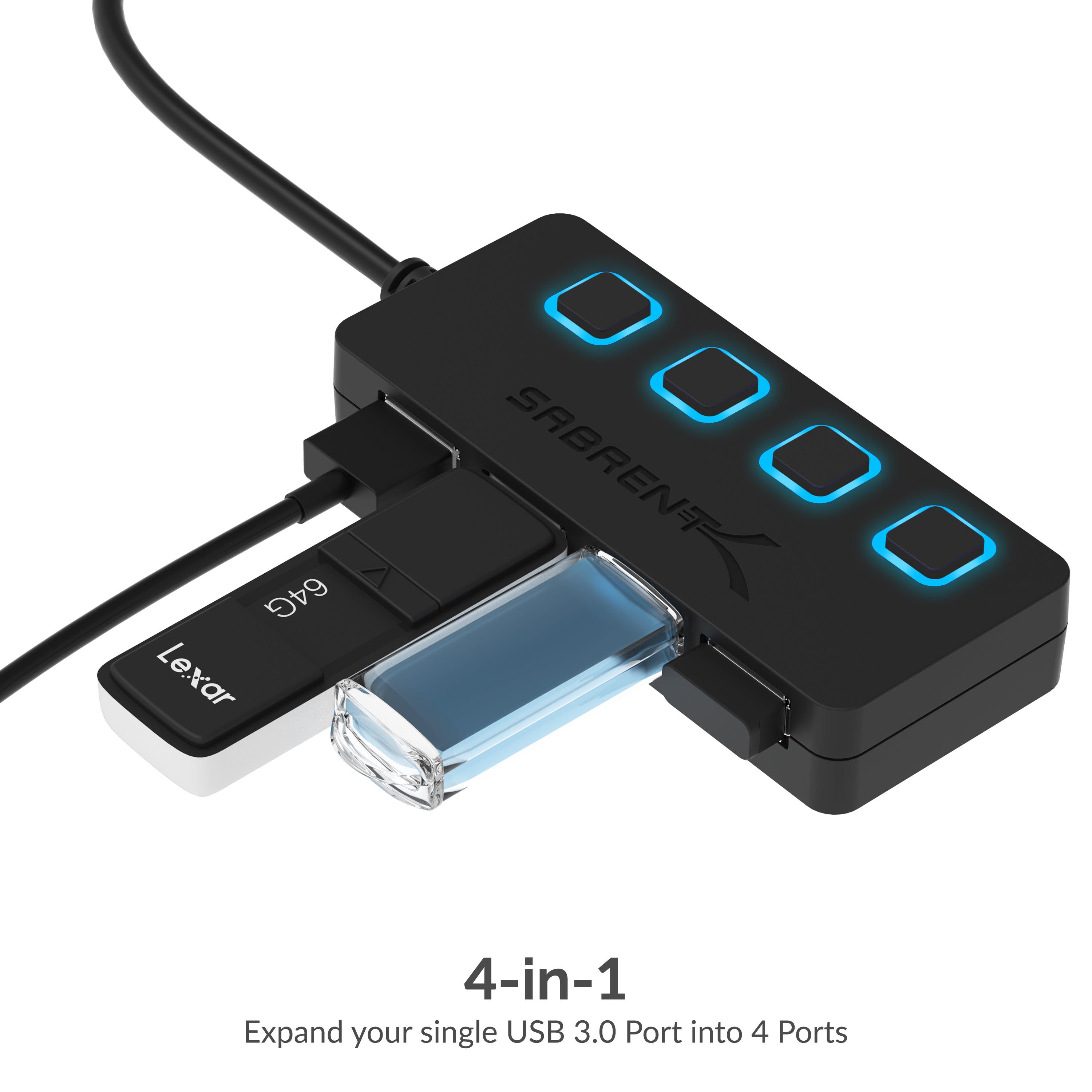 4 Port Mini USB 3.2 Gen 1 Industrial Wide Temp. Range Hub