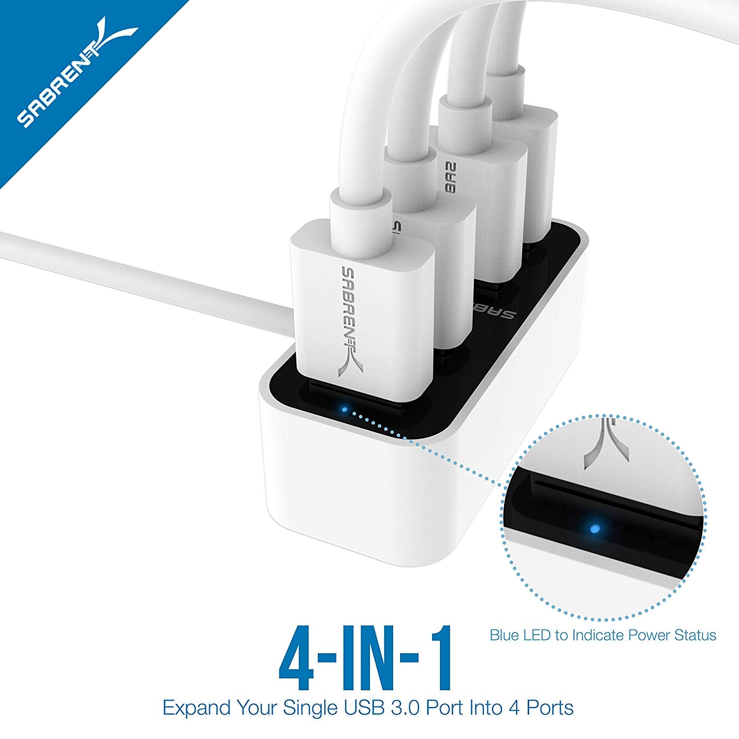 4 Port Mini USB 3.0 Hub