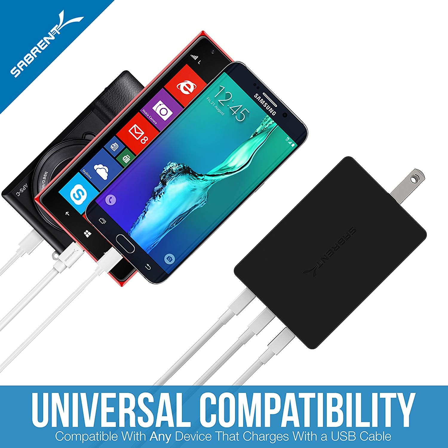 Quick Charge 3.0 [UL Certified] 30W 3-Port Wall USB Rapid Charger