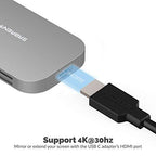8-in-1 USB Type-C Hub with HDMI(4K) Output, 3 USB 3.0 Ports, 1 USB 2.0 Port, SD/MicroSD Multi-Card Reader