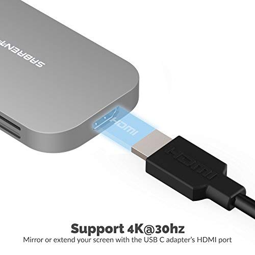 8-in-1 USB Type-C Hub with HDMI(4K) Output, 3 USB 3.0 Ports, 1 USB 2.0 Port, SD/MicroSD Multi-Card Reader