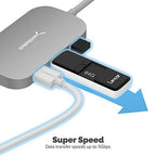 8-in-1 USB Type-C Hub with HDMI(4K) Output, 3 USB 3.0 Ports, 1 USB 2.0 Port, SD/MicroSD Multi-Card Reader