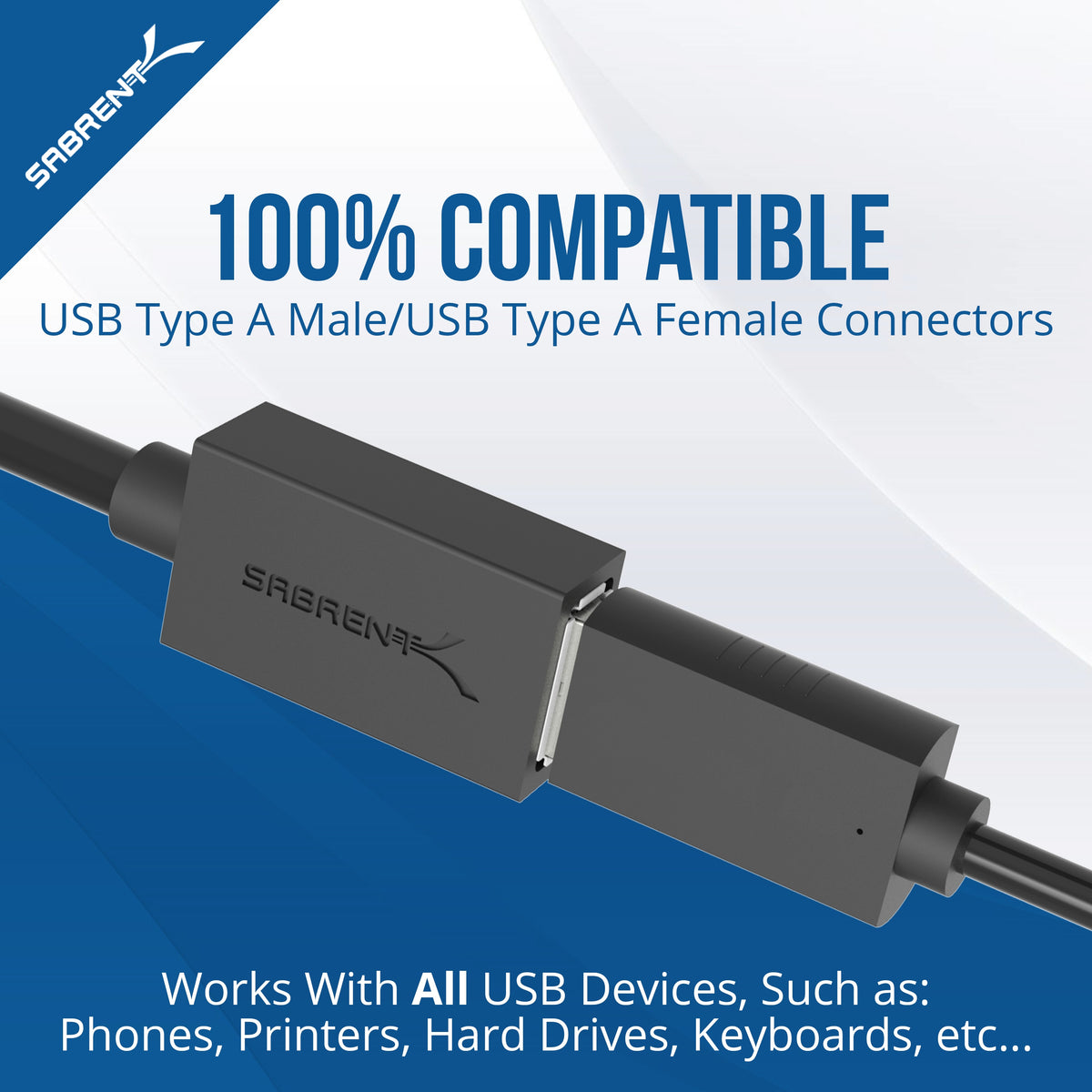 22AWG USB 3.0 Extension Cable - A-Male to A-Female [Black] 6 Feet