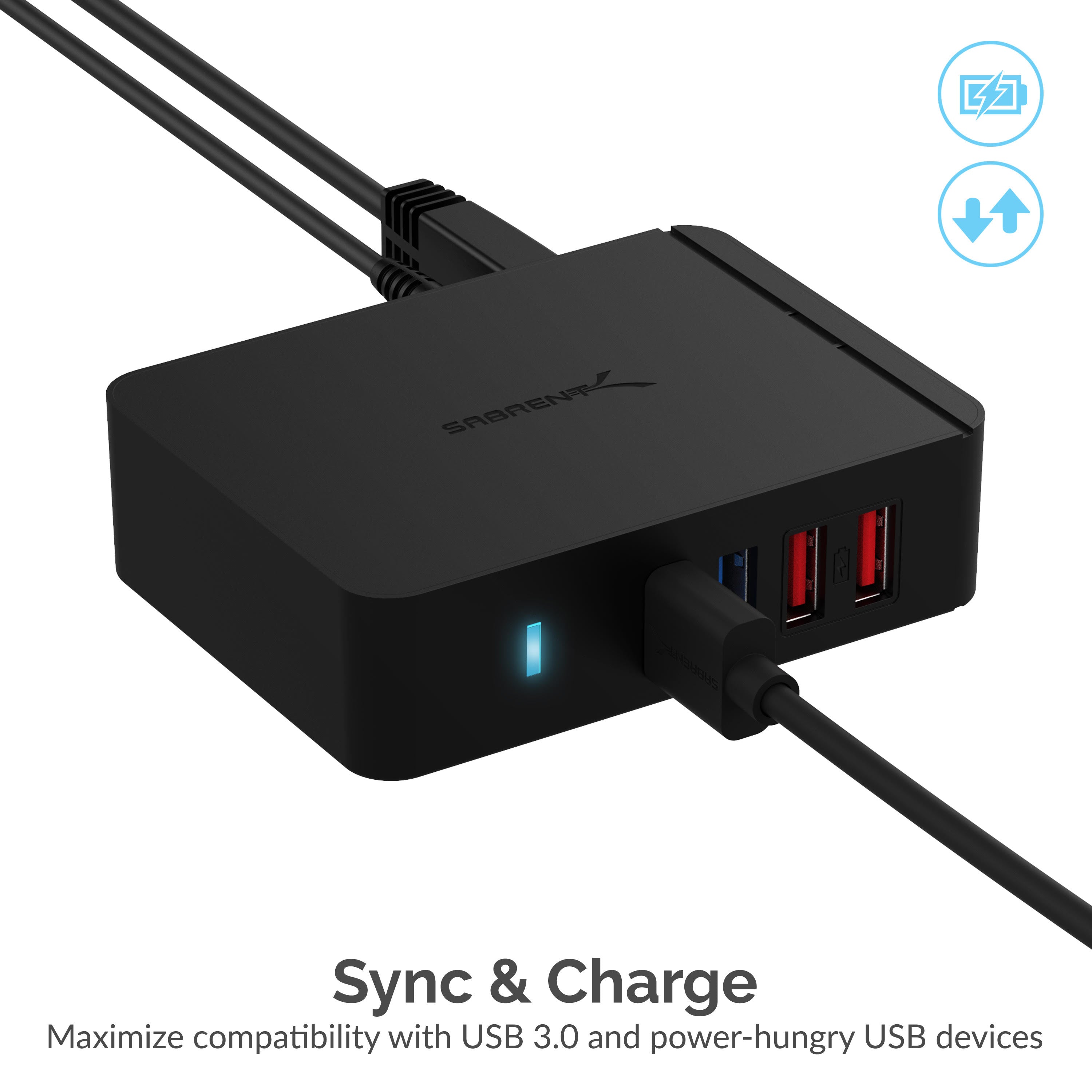 7 Port USB 3.0 HUB + 2 Charging Ports