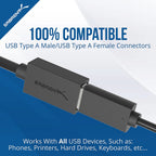 22AWG USB 3.0 Extension Cable - A-Male to A-Female [Black] 3 Feet