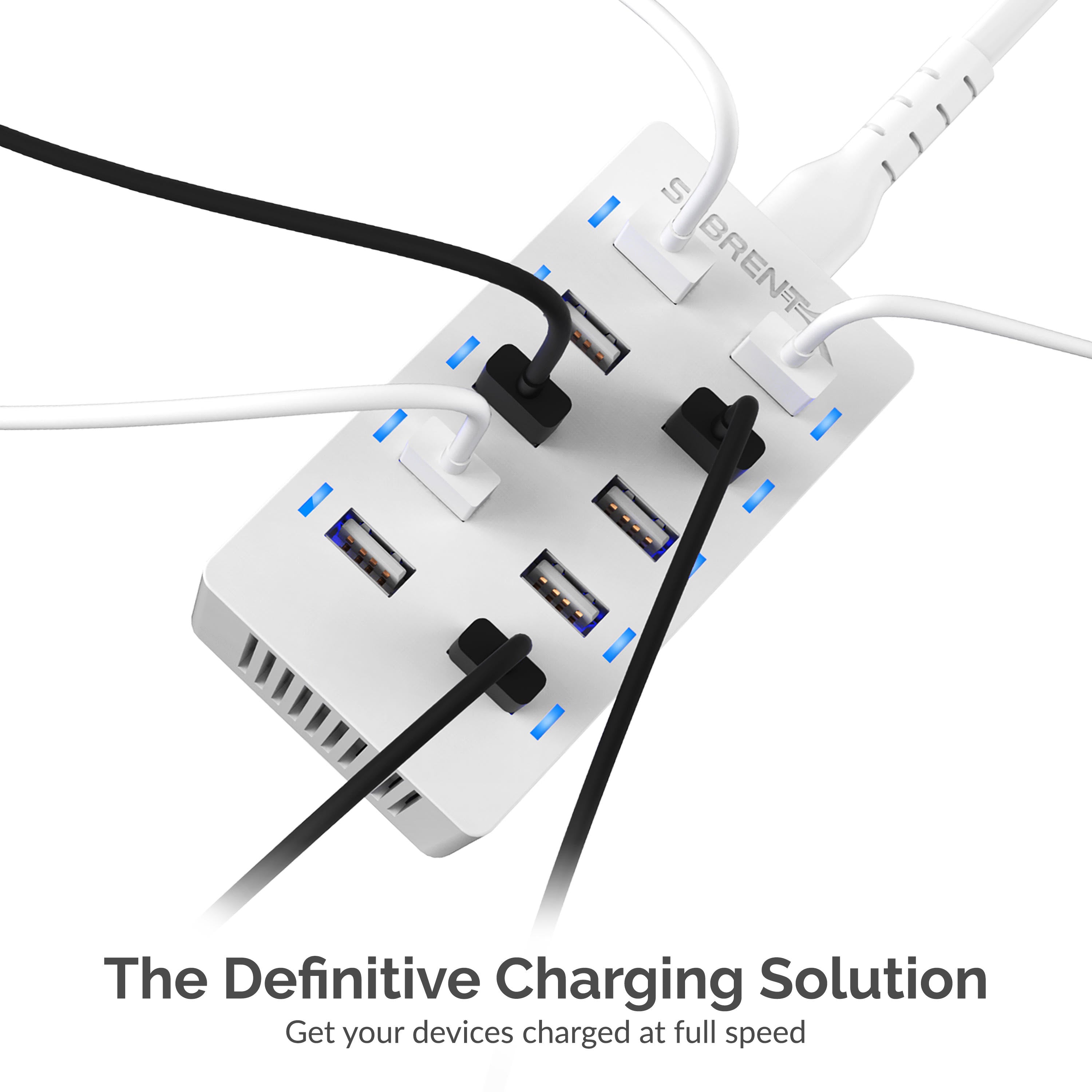 60 Watt (12 Amp) 10-Port Smart USB Rapid Charger