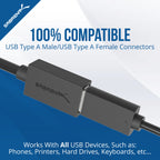 22AWG USB 3.0 Extension Cable - A-Male to A-Female [Black] 10 Feet