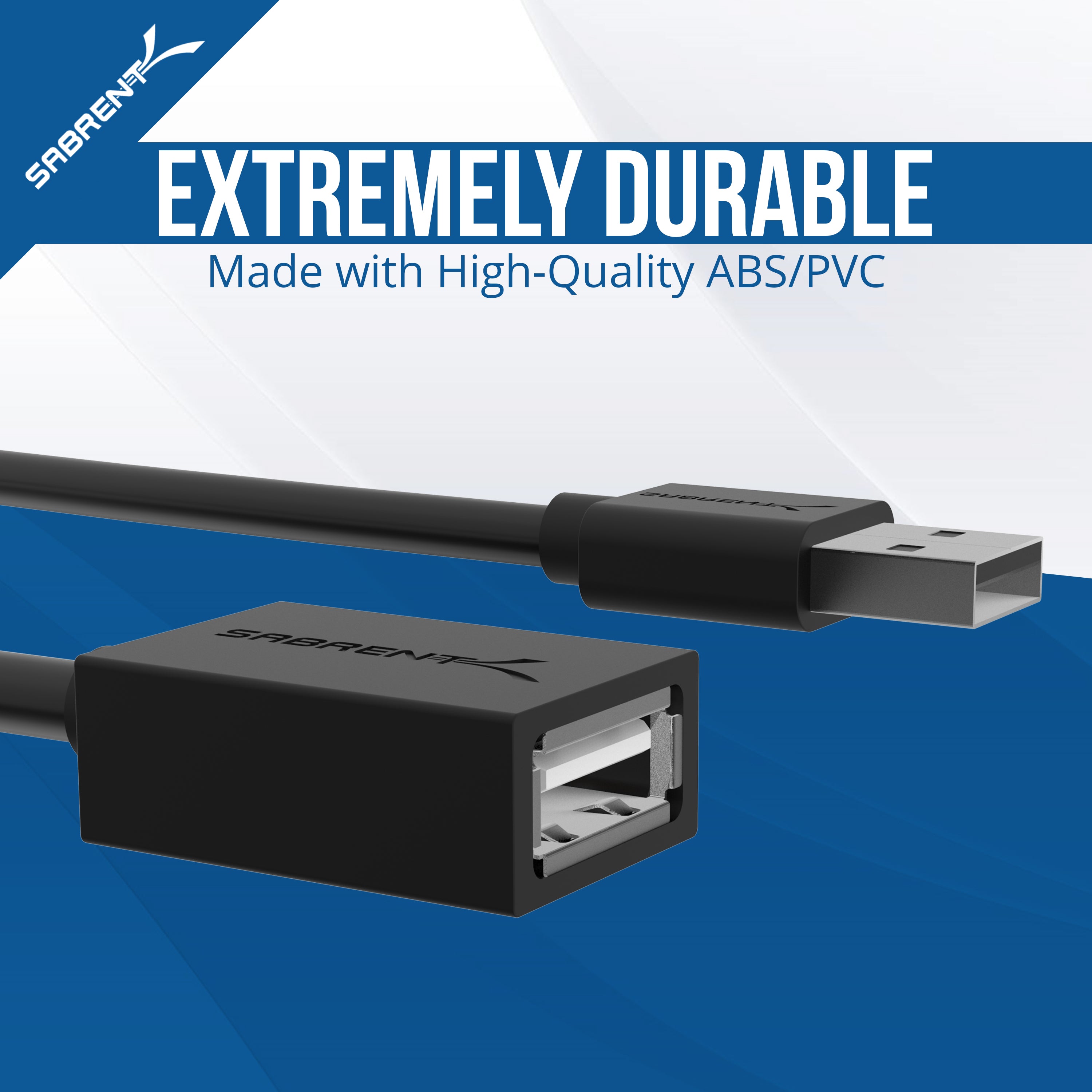 22AWG USB 2.0 Extension Cable - A-Male to A-Female
