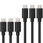 [6-Pack] 22AWG Premium Micro USB Cables  High Speed USB 2.0 A Male to Micro B Sync and Charge Cables [Black]