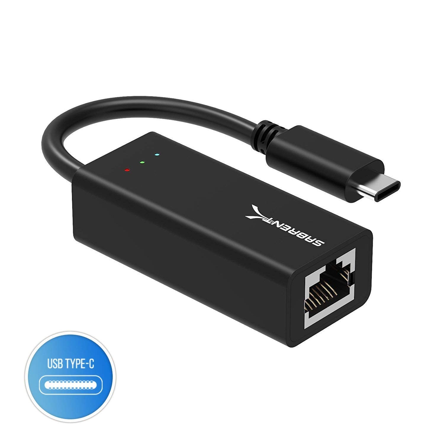 USB Type-C to Gigabit Ethernet Adapter 10/100/1000 Mbps Sabrent