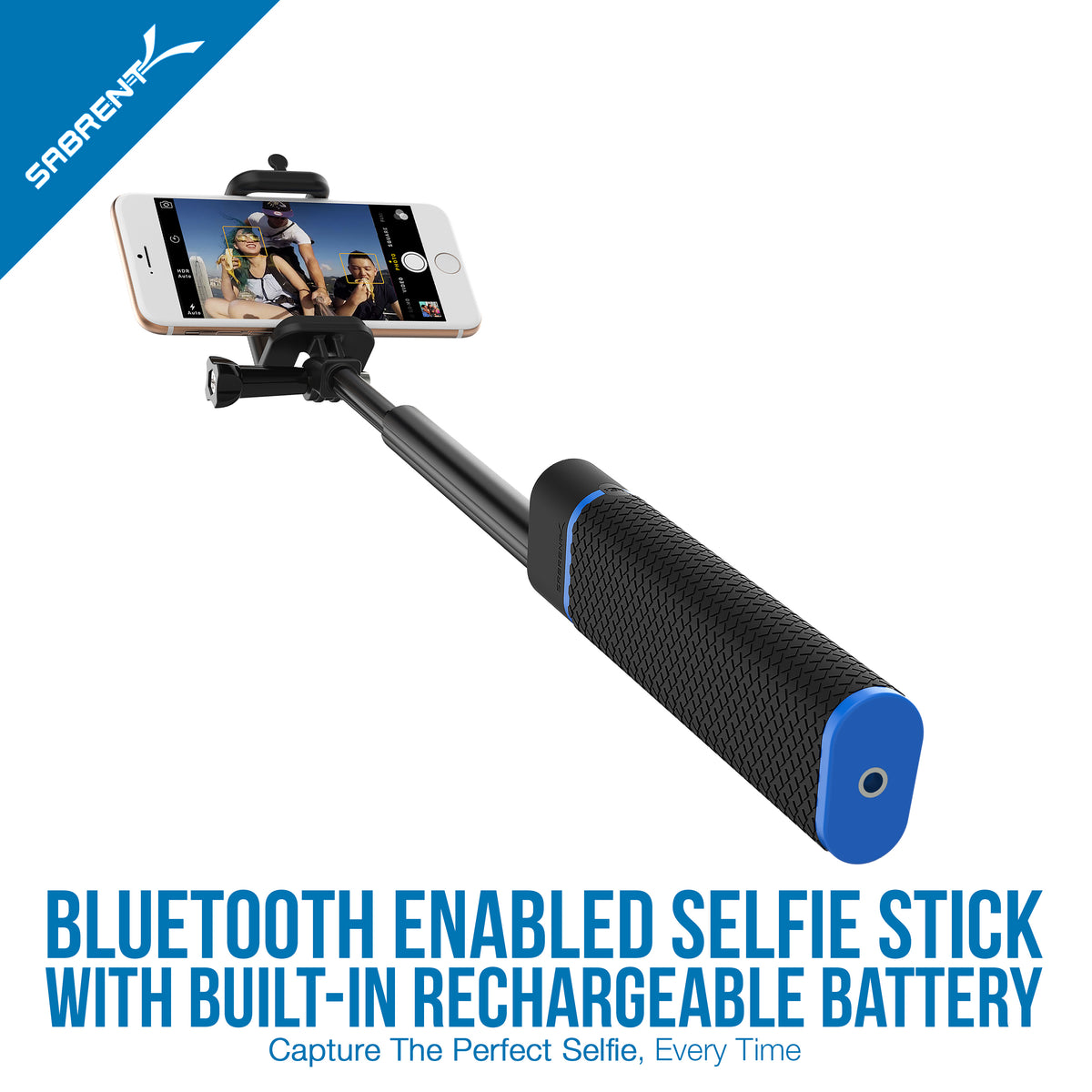 Bluetooth Selfie Stick with built-in 5200mAh battery Charger