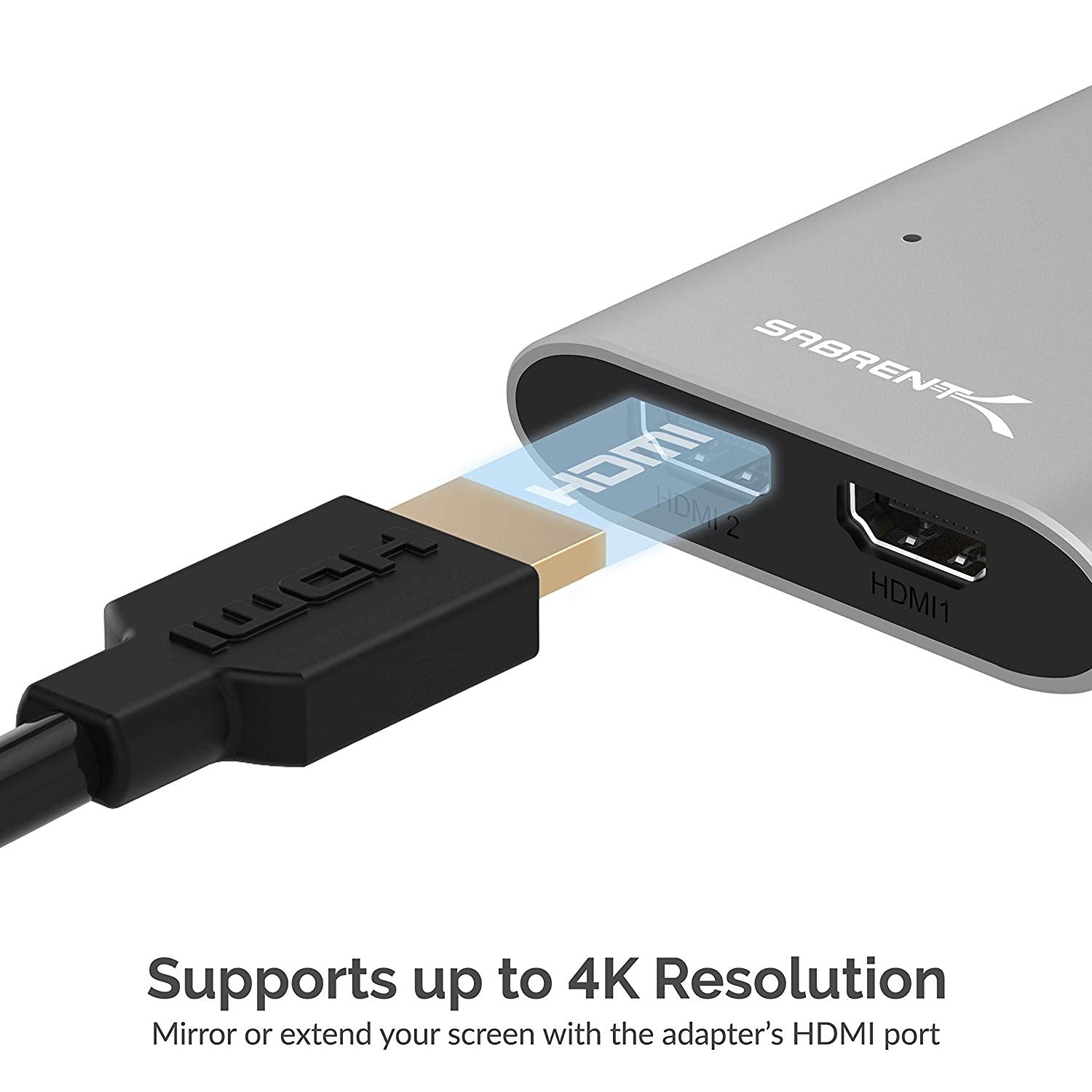 Thunderbolt 3 to Dual HDMI 2.0 Adapter [Supports Up to Two 4K 60Hz Monitors on Mac and Windows Systems]