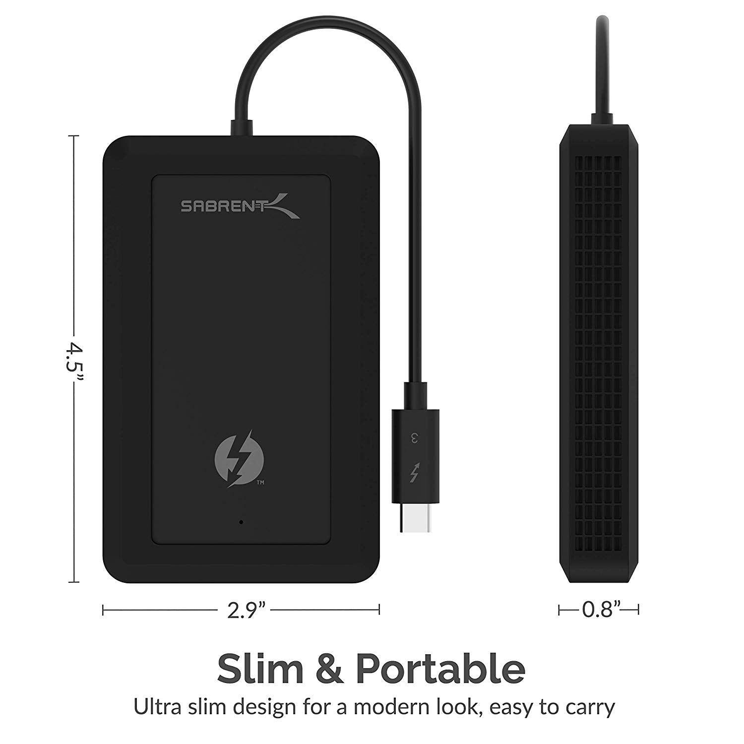 Sabrent Rocket XTRM 256GB Thunderbolt 3 External NVMe SSD with Bumper Guard (TH-P256)
