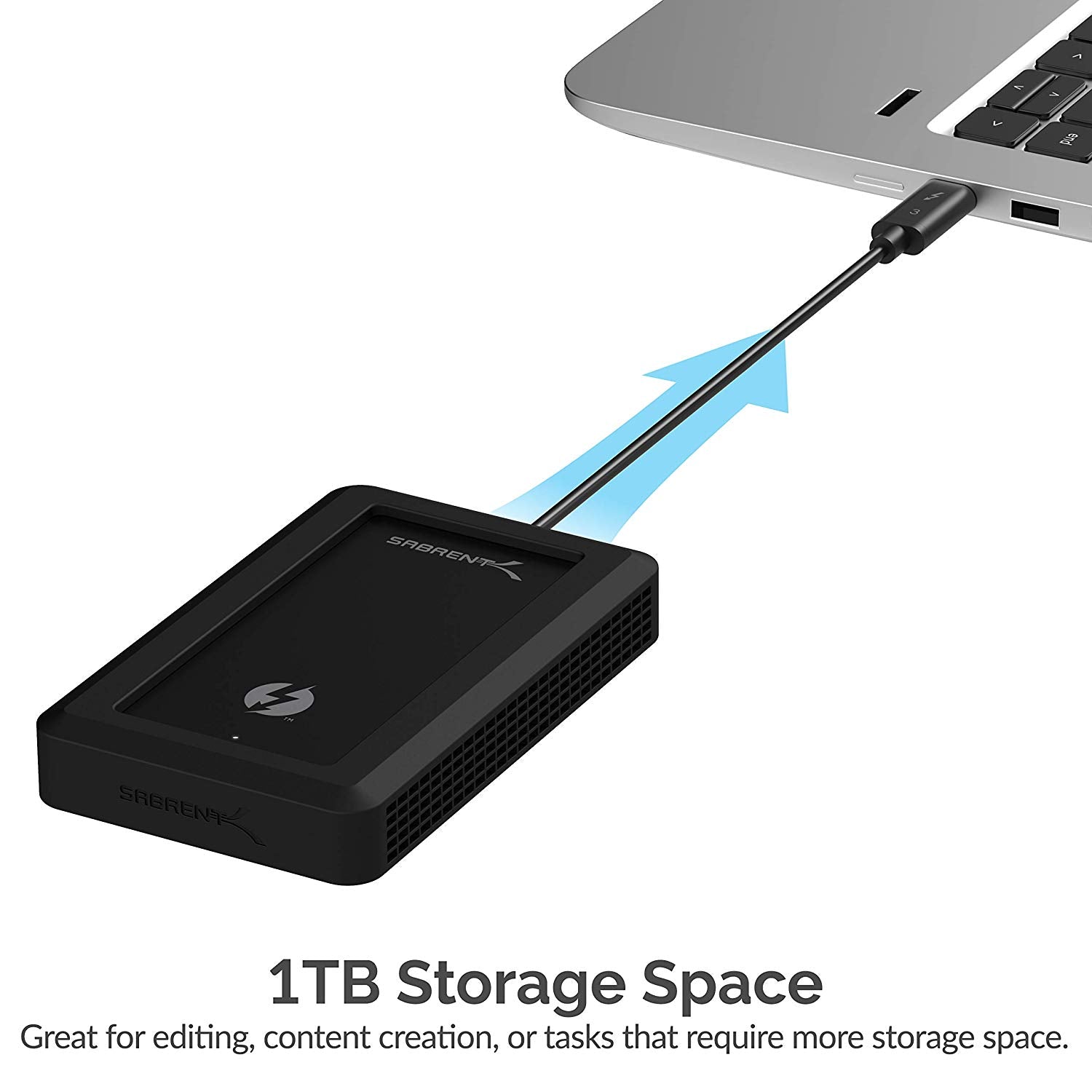 Sabrent Rocket XTRM 1TB Thunderbolt 3 External NVMe SSD with Bumper Guard(TH-P1TB)