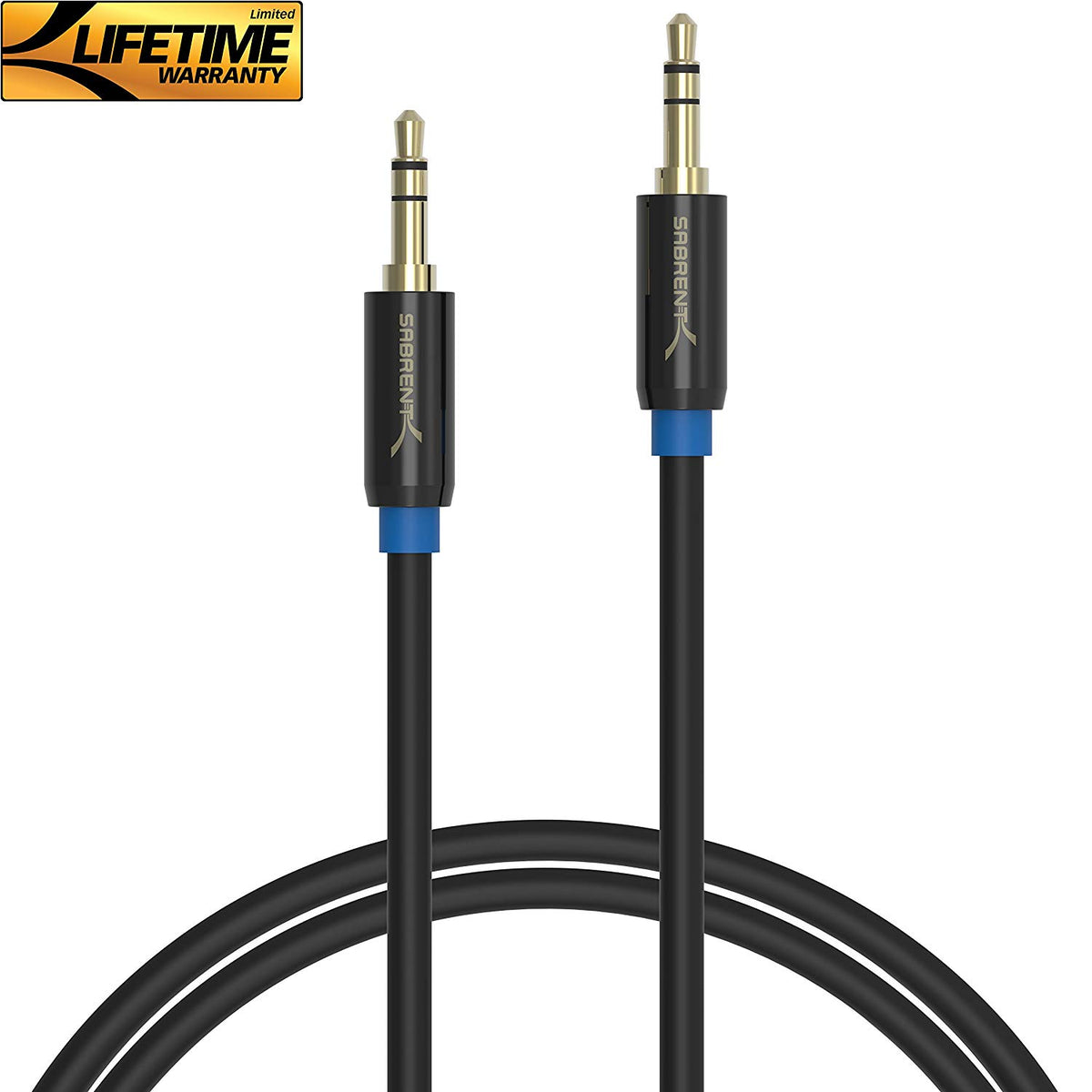 3.5mm Gold Plated Premium Auxiliary Male To Male AUX Cable 10 Feet