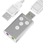 USB Aluminum External 3D Stereo Sound Adapter