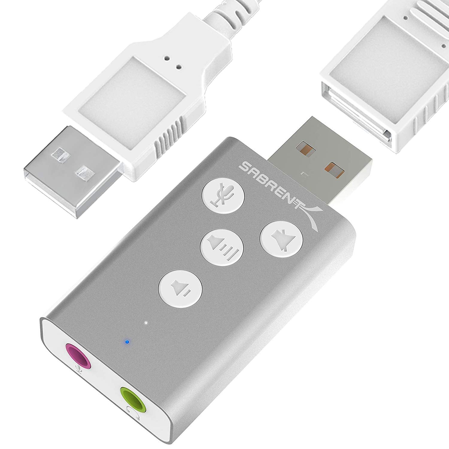 USB Aluminum External 3D Stereo Sound Adapter