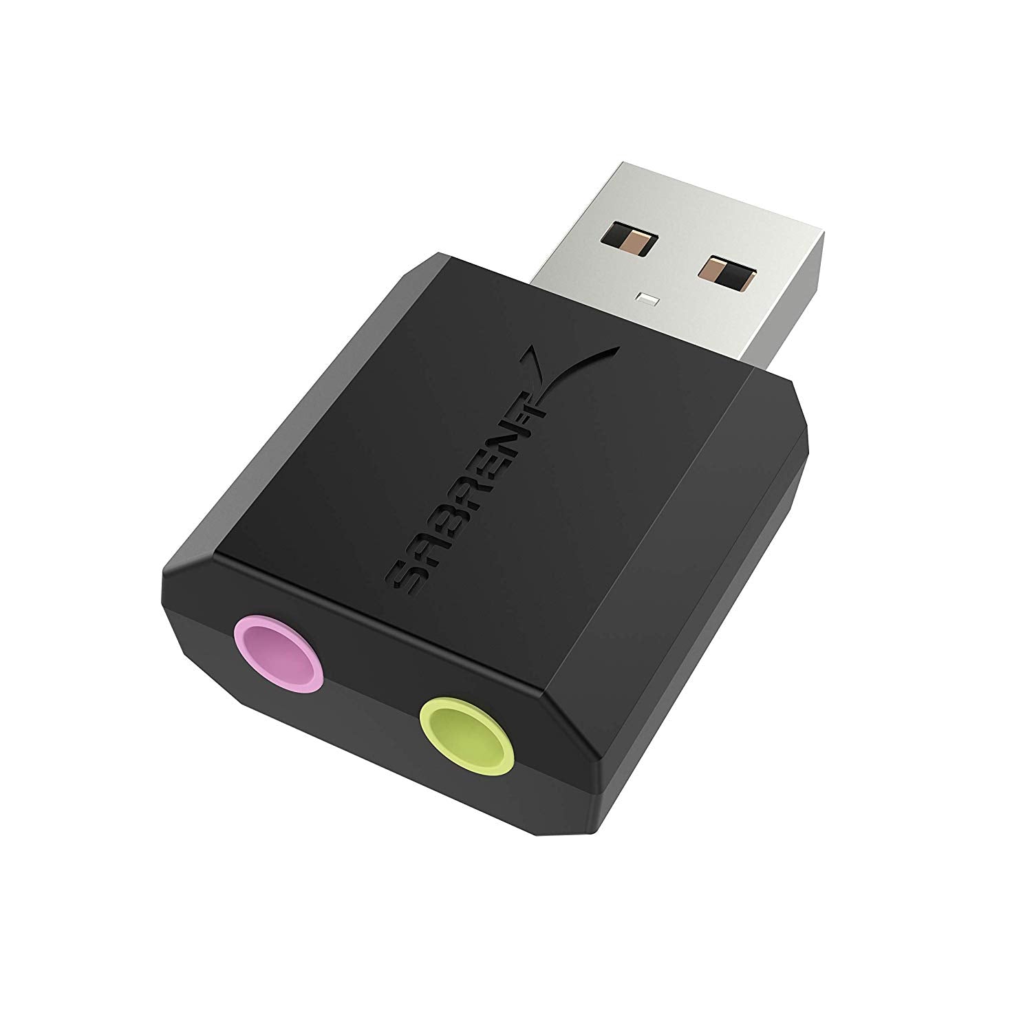 skadedyr Perle flaskehals USB External Stereo 3D Sound Adapter | Black - Sabrent