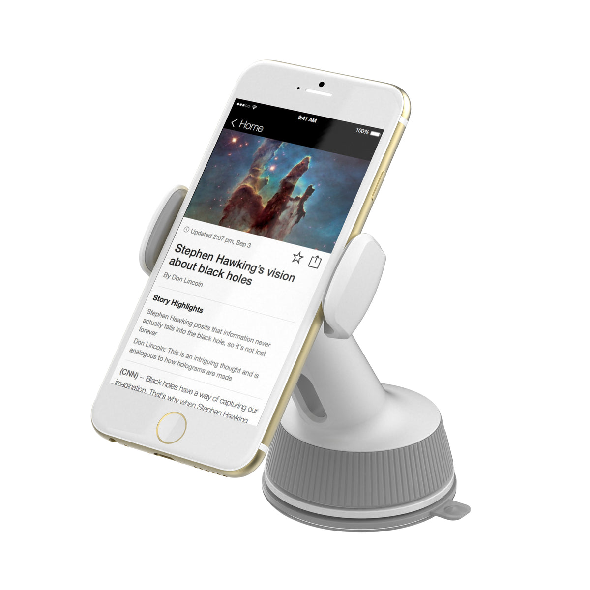 Universal Car Window/Dash Mount Holder for Most Smartphones Devices [White]