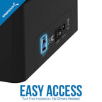 USB 3.0 to SATA Dual Bay Hard Drive Docking Station for 2.5" or 3.5" HDD, SSD