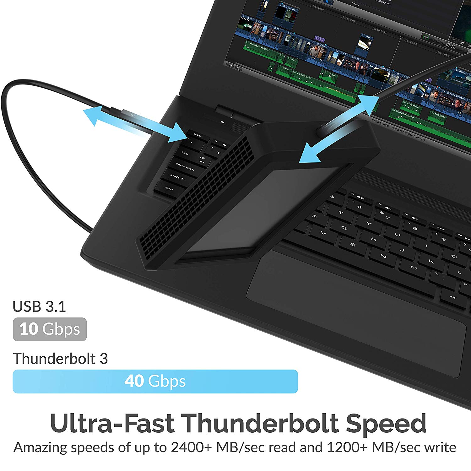 Sabrent Rocket XTRM 256GB Thunderbolt 3 External NVMe SSD with Bumper Guard (TH-P256)