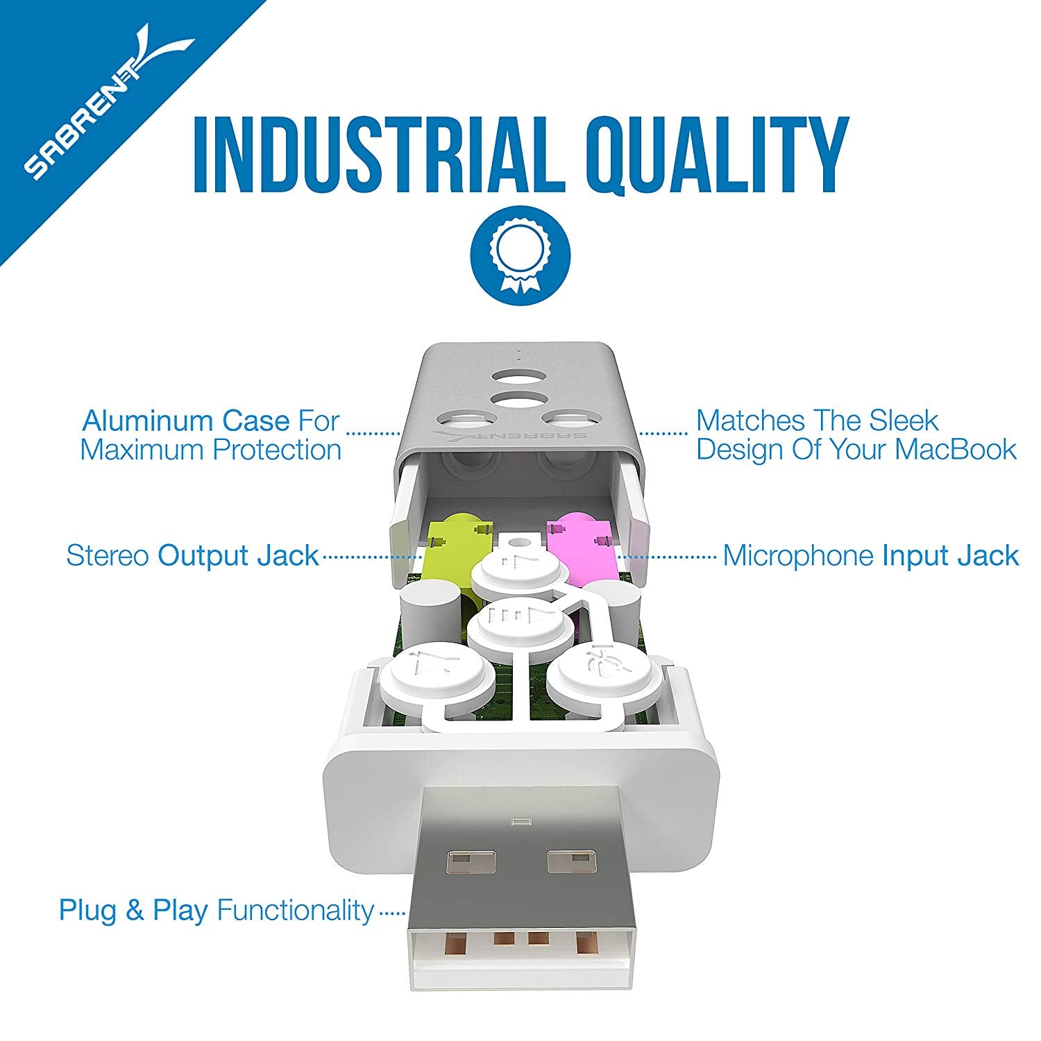 USB Aluminum External 3D Stereo Sound Adapter