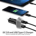2-Port USB Quick Charge 3.0 PD Car Charger