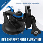 Mini Suction Cup for Standard Tripod Mount (GoPro Mount Adapter Included)