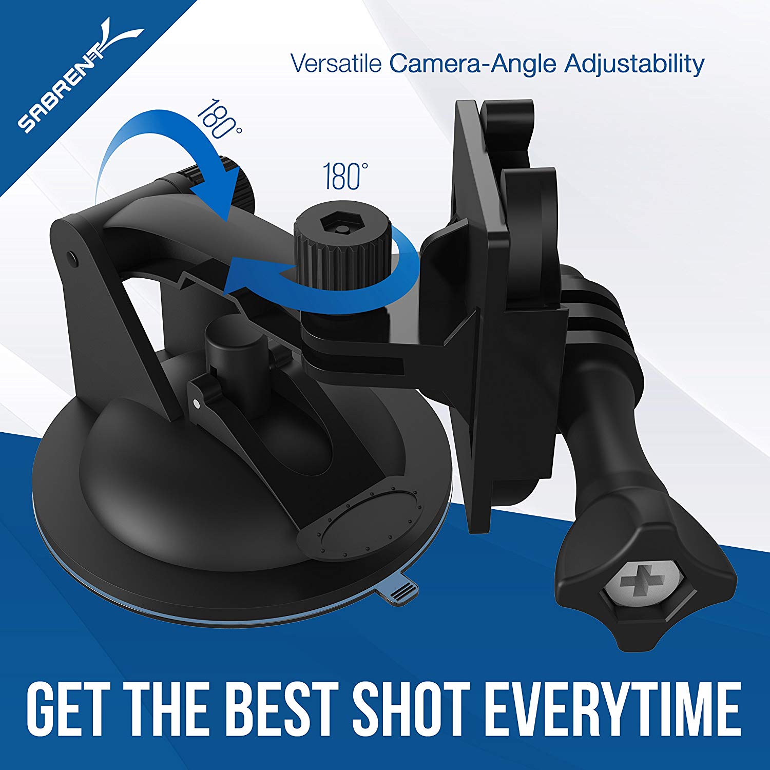 Mini Suction Cup for Standard Tripod Mount (GoPro Mount Adapter Included)