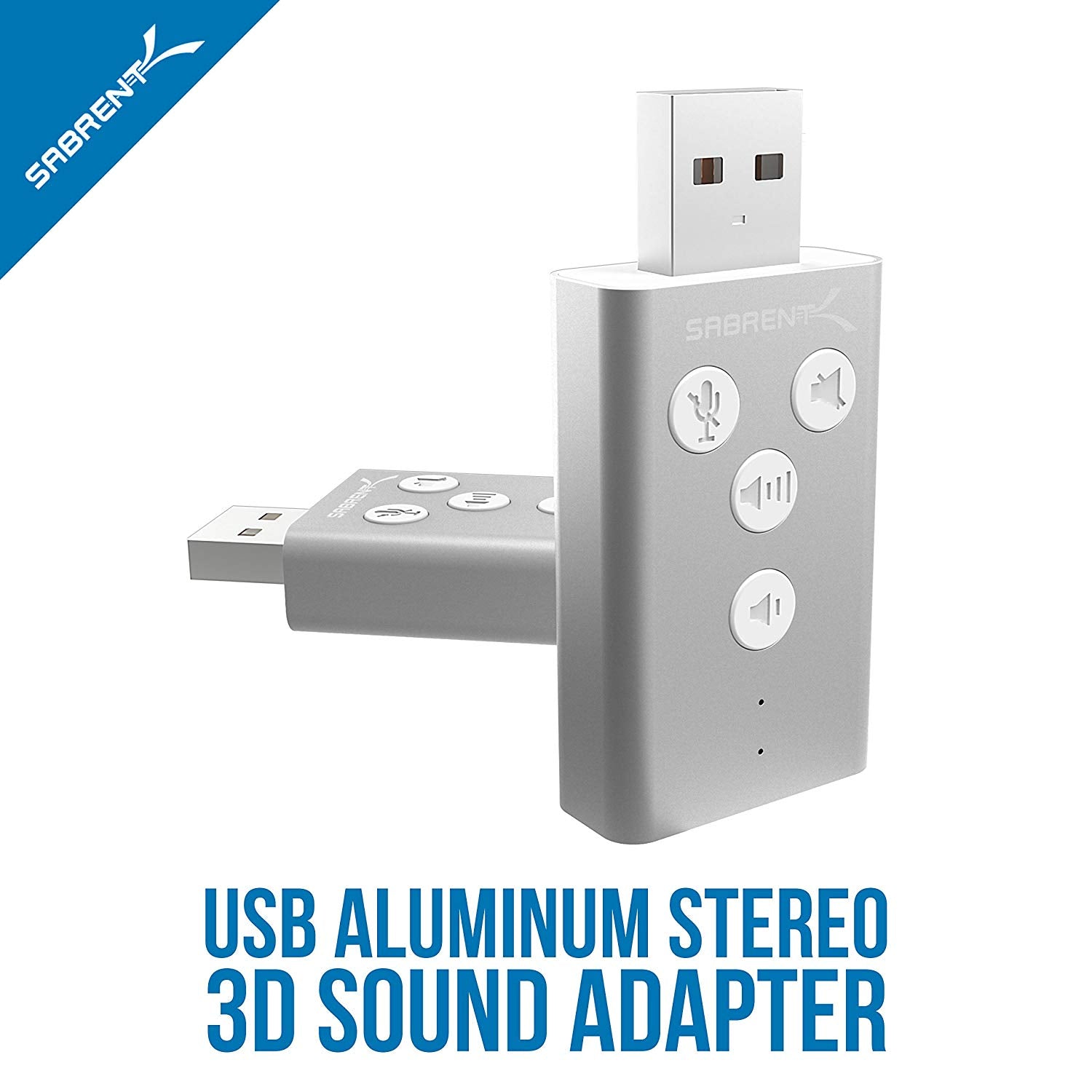 USB Aluminum External 3D Stereo Sound Adapter