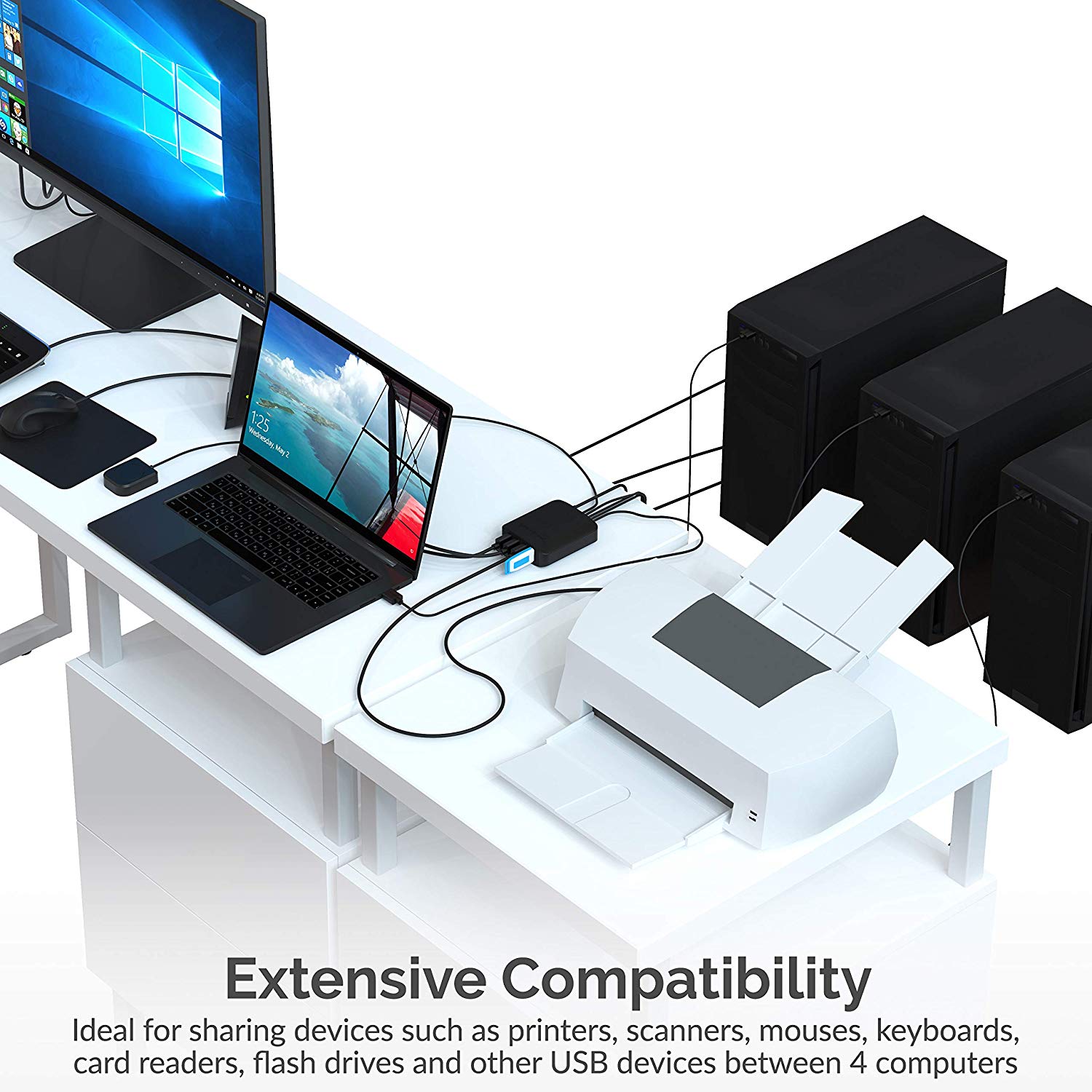 4-Way USB 2.0 Sharing Switch