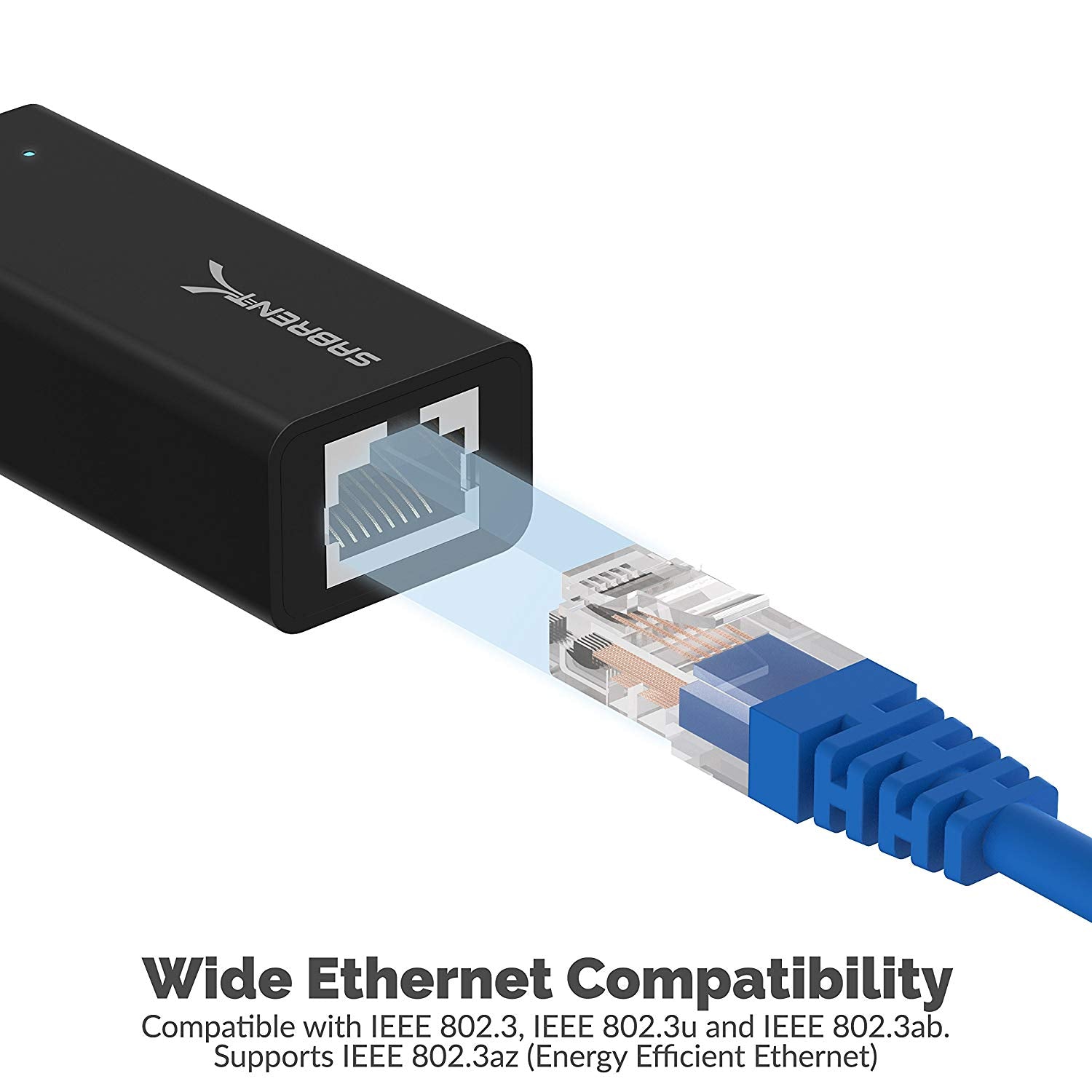 USB Type-A / Type-C to 2.5 Gigabit Ethernet Adapter - Sabrent