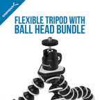 Flexible Tripod with Ball Head Bundle for Standard Tripod Mount