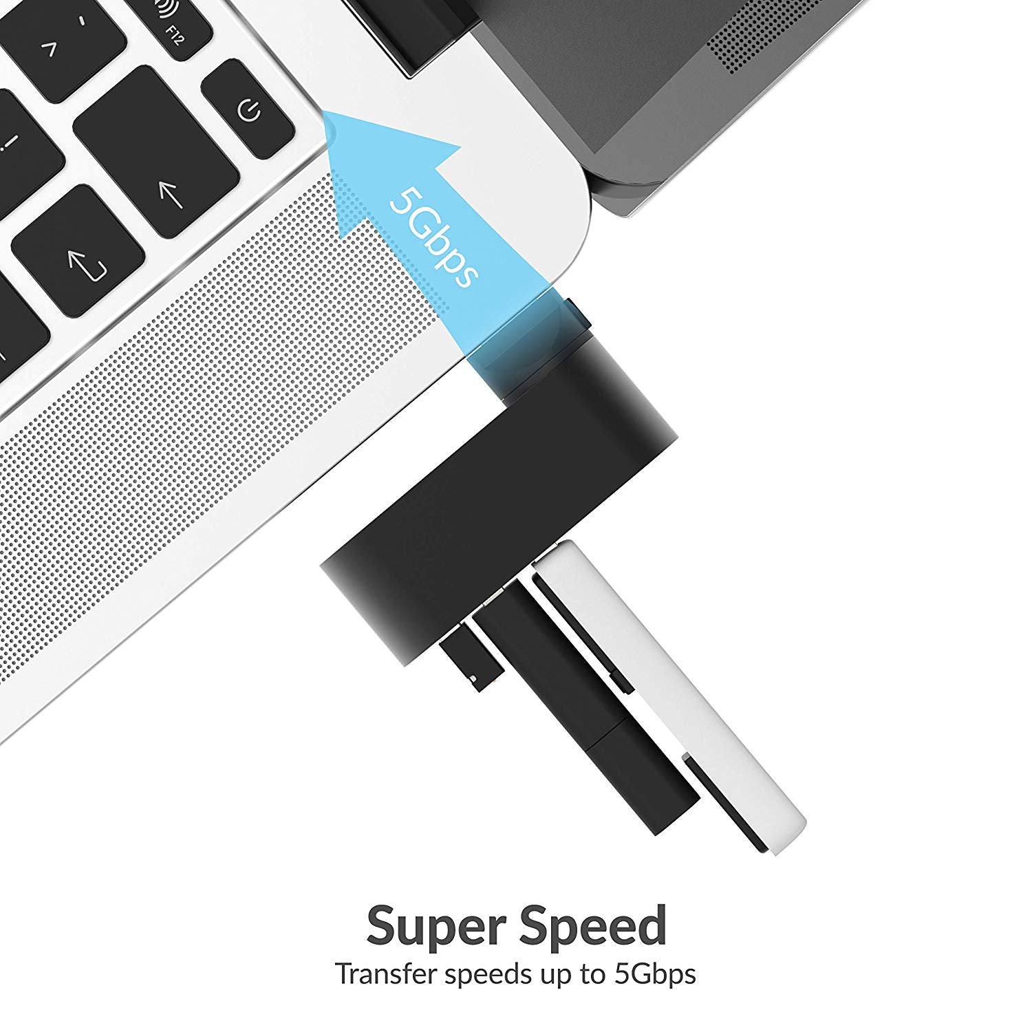 3-Port Mini USB 3.0 Rotating Hub