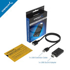 USB Aluminum External 3D Stereo Sound Adapter