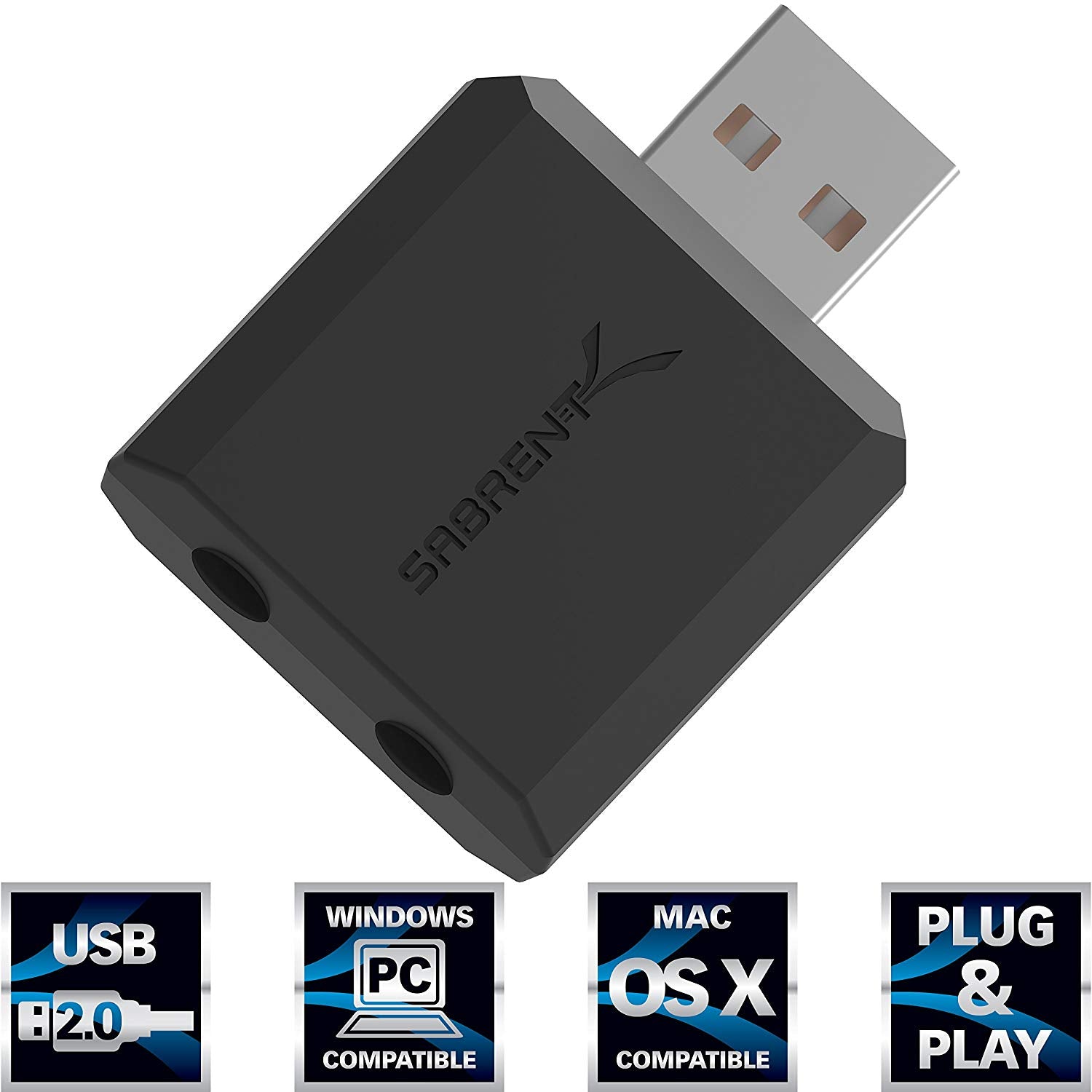 USB to 2 X 3.5mm Audio Stereo Splitter