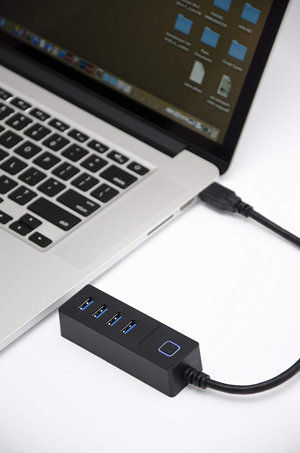 4 Port Portable USB 3.0 Hub with Power Switch