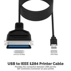 USB to Parallel IEEE 1284 Printer Cable Adapter