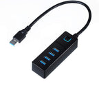 4 Port Portable USB 3.0 Hub with Power Switch