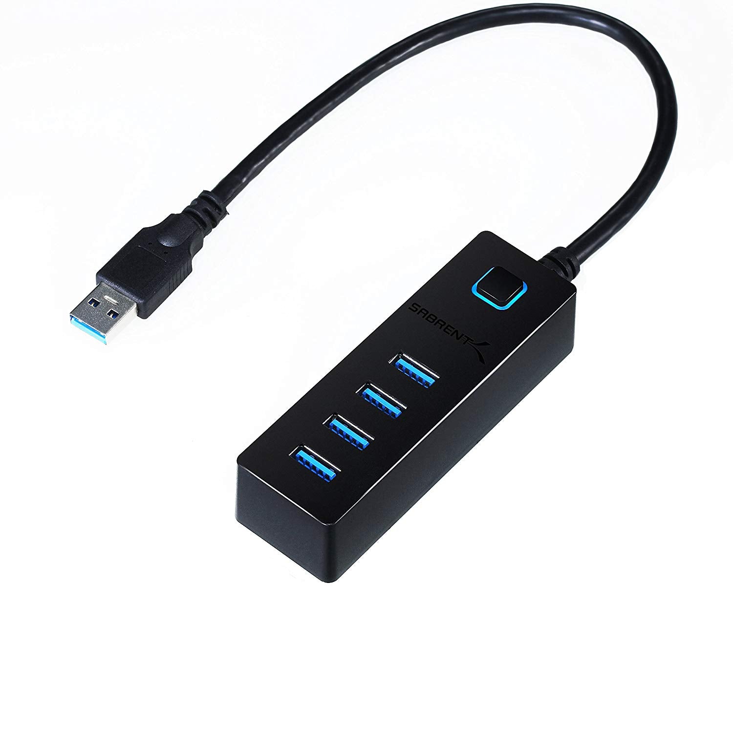 4 Port Portable USB 3.0 Hub with Power Switch