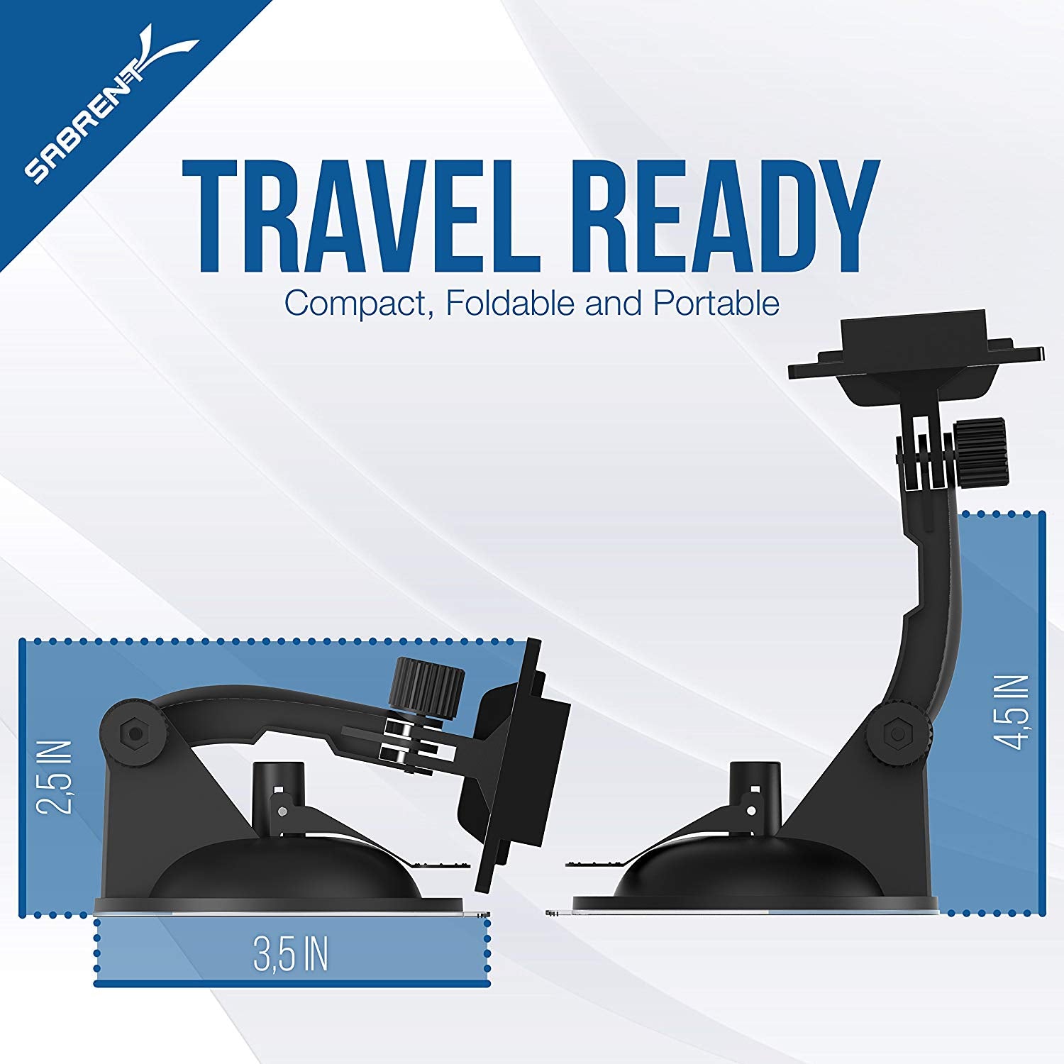Mini Suction Cup for Standard Tripod Mount (GoPro Mount Adapter Included)