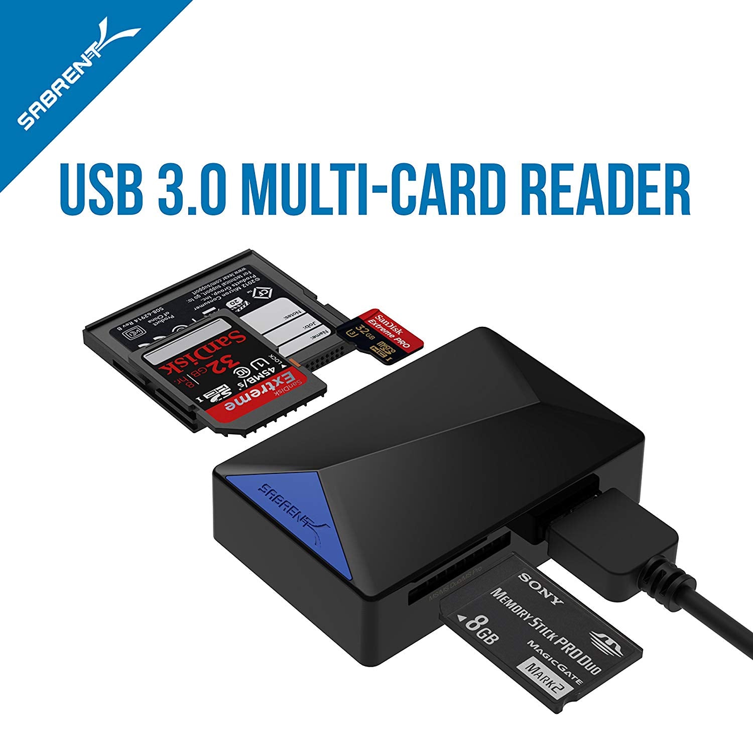 USB 3.0 Micro SD and SD Card Reader - Sabrent