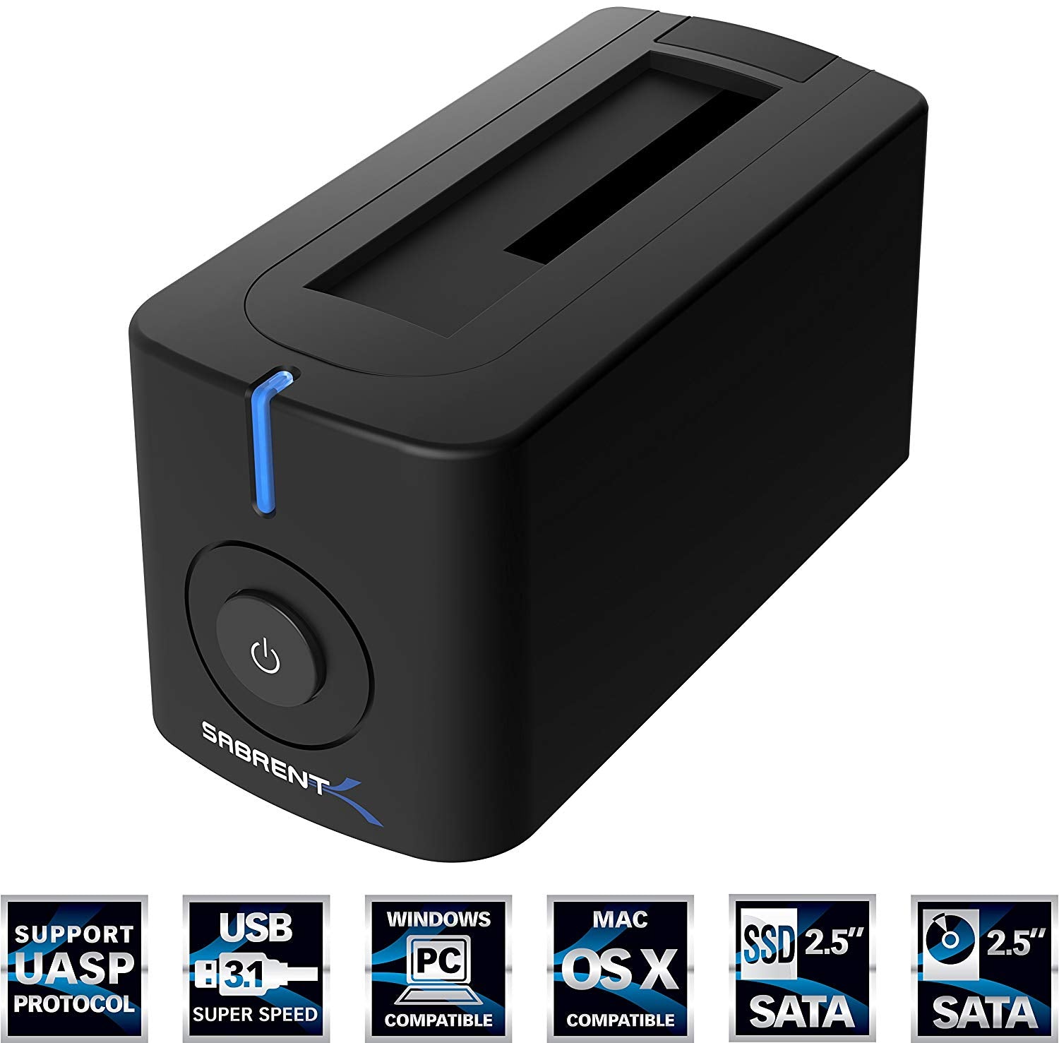 USB 3.1 to SATA External Hard Drive Docking Station for 2.5 or 3.5in H -  Sabrent