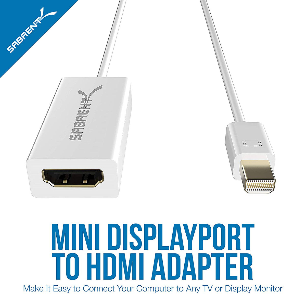 Mini DisplayPort (Thunderbolt 2) to HDMI Adapter [4K Support Gold Plated]