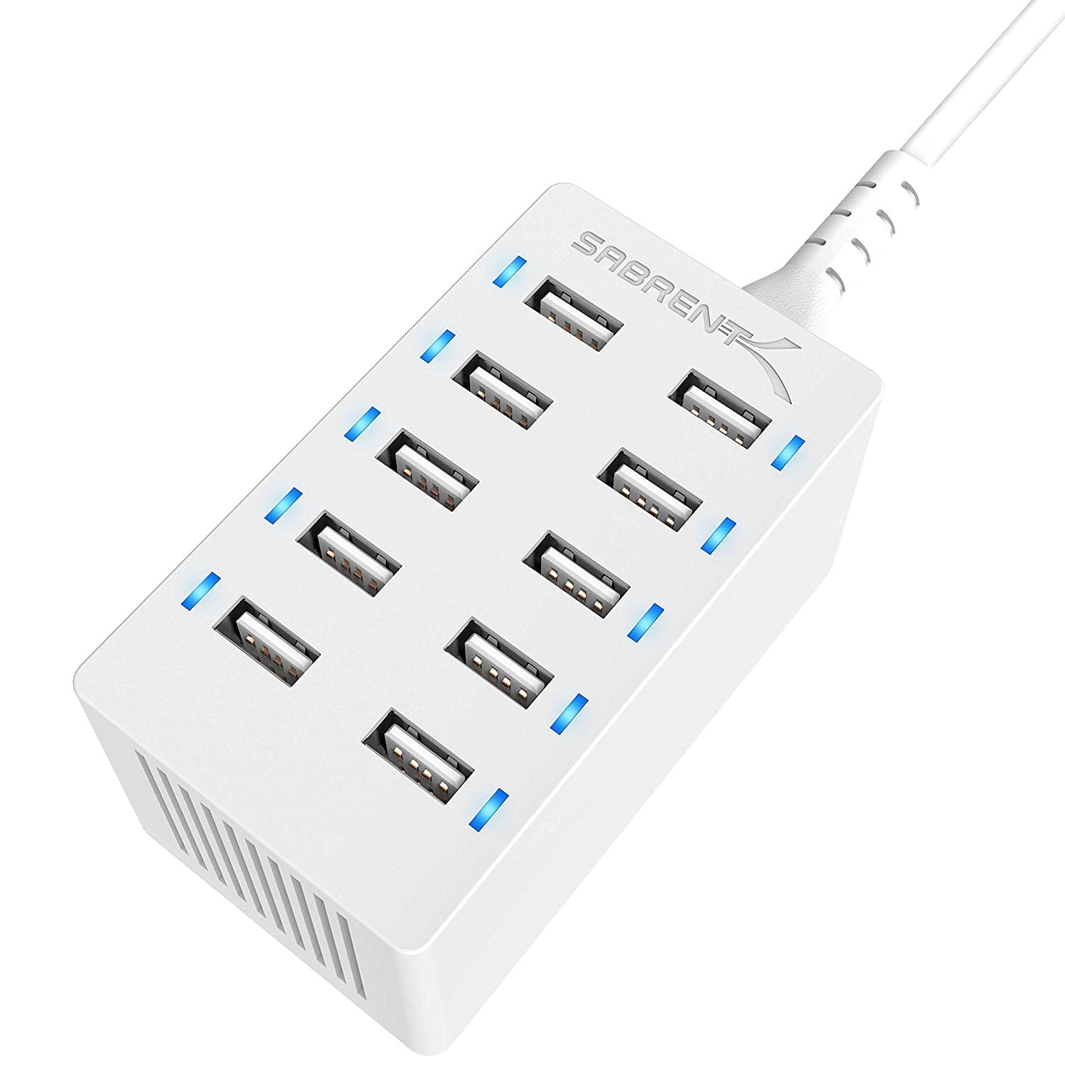 60 Watt (12 Amp) 10-Port Smart USB Rapid Charger